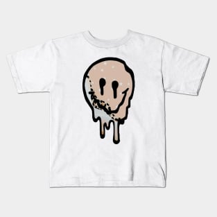 Leopard Drippy Smiley Face Kids T-Shirt